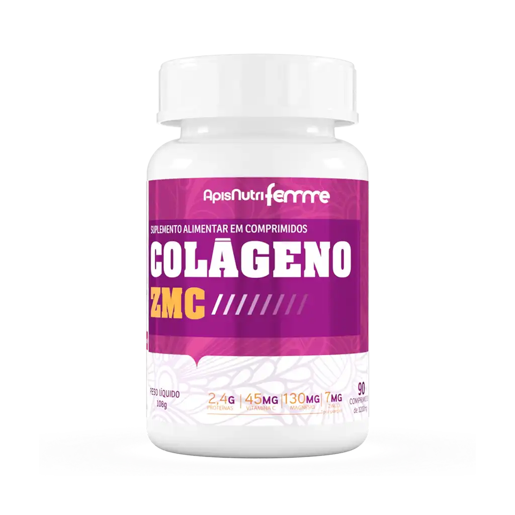 Colágeno Zmc 1200mg 90 Comprimidos - Apisnutri