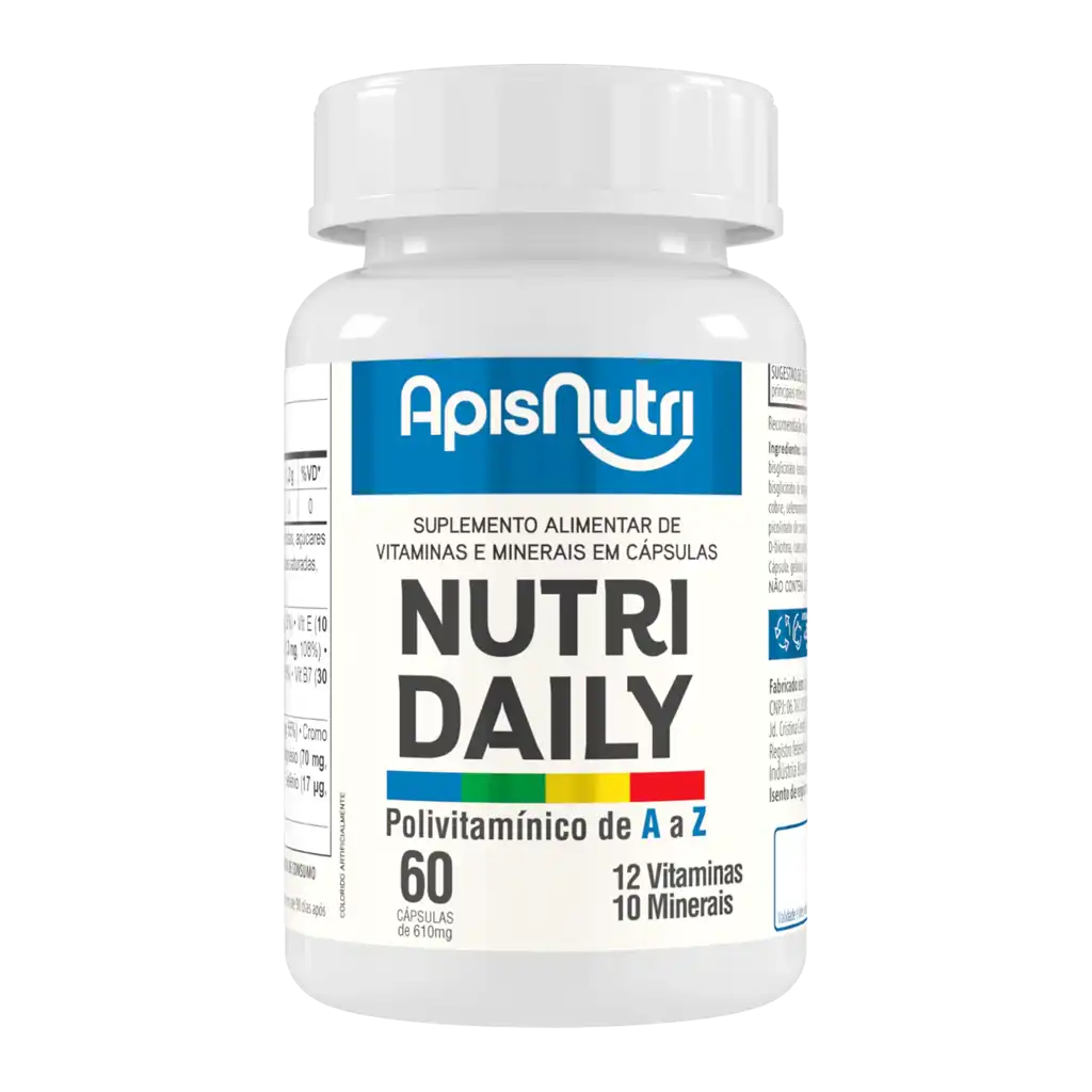 Nutri Daily Polivitamínico E Mineral A-Z 60 Caps 450mg - Apisnutri