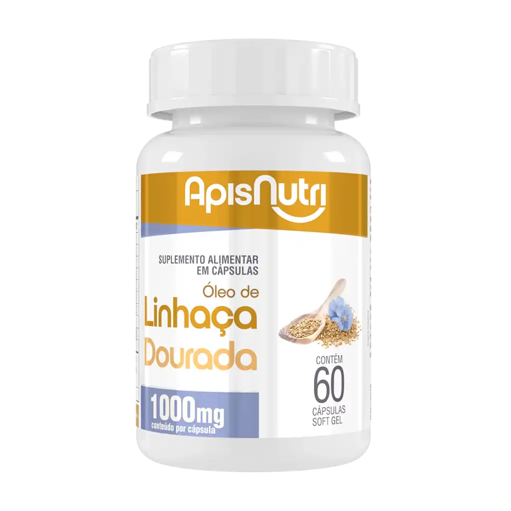 Óleo De Linhaça 60caps 1000mg - Apisnutri
