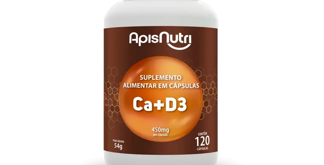 Ca D3 - Suplemento De Cálcio E Vit. D3 120 Caps 450mg - Apisnutri