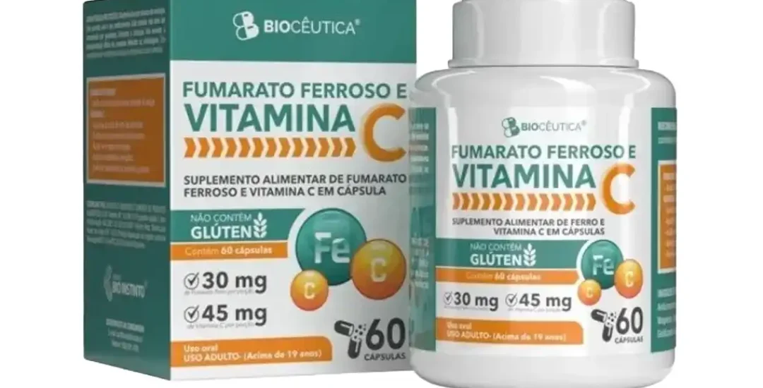 Fumarato Ferroso e Vitamina C - 60 Caps - Bio Cêtica