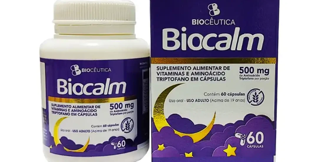 Suplemento Alimentar de Vitaminas e Aminoácidos BioCalm 500mg 60 Caps