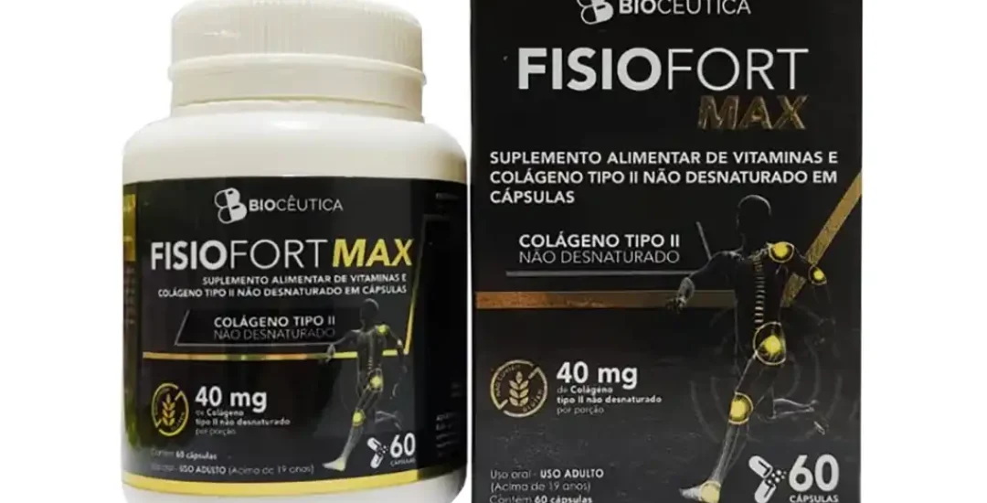 Suplemeto Alimentar de Vitaminas e Colágeno Tipo II Fisiofort Max 60 Caps 40mg - BioCêutica